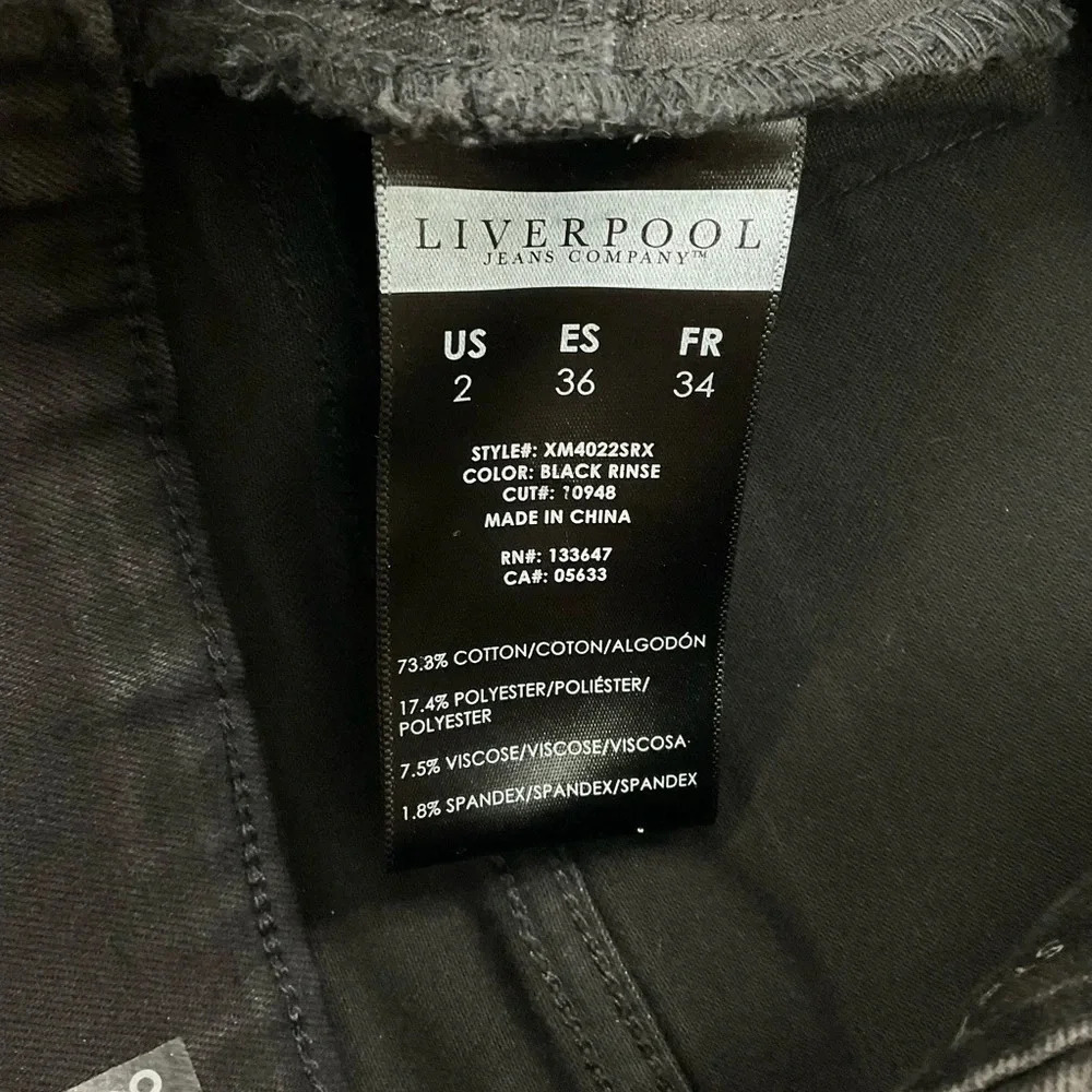 Liverpool Black Straight Leg Jeans Pull On Size 26 - Picture 5 of 7